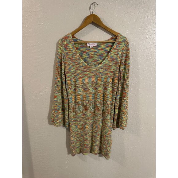 Lisa Says Gah Plus Size Crochet Multicolored Penny Mini Dress - Picture 2 of 10